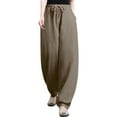 thumbnail image 1 of Uqiangy Travel Pants Women Petite Cozy Sweatpants Women Women'S Wide Leg Sweatpants Elastic Waist Pants For Women Baggy Sweatpants Women'S Lounge Sweatpants Wide Leg Athletic Pants For Women Khaki 4XL, 1 of 4