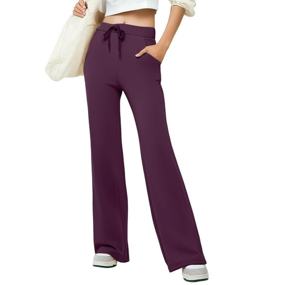 Uqiangy Wide Leg Joggers Womens Baggy Sweatpants Womens Joggers with Pockets Sweatpants Women Baggy Gym Pants Women Women Sweatpants Women's Athletic Sweatpants Wine XL