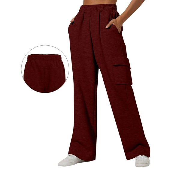 Uqiangy Wide Leg Sweatpants Women Baggy Sweats Fall Clothes Lounge Pants Women Women's Cargo Pants Baggy Pants Women Sweatpants Women Red 4XL
