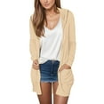 thumbnail image 1 of Uqiangy Women'S Clothing Fall Sweatshirt 2025 Fall Trendy Long Sleeve Women Round Neck Open Front Button Down Chunky Knit Cardigan Open Front Knitted Sweater Khaki L, 1 of 6