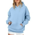 thumbnail image 1 of Uqiangy Women's Long Sleeves Sports Blouse Tees Crew Neck Jumper Baggy Sweatshirt for Women Comfort Color Sweatshirts 2025 Fall Trendy Long Sleeve Oversized Crewneck Sweatshirt for Women Light blue S, 1 of 7