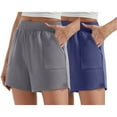thumbnail image 1 of Uqiangy Womens Cotton Shorts With Pockets Sweat Shorts Women Womens Sweat Shorts Lounge Shorts Sweat Shorts With Pocket Purple 2XL, 1 of 5