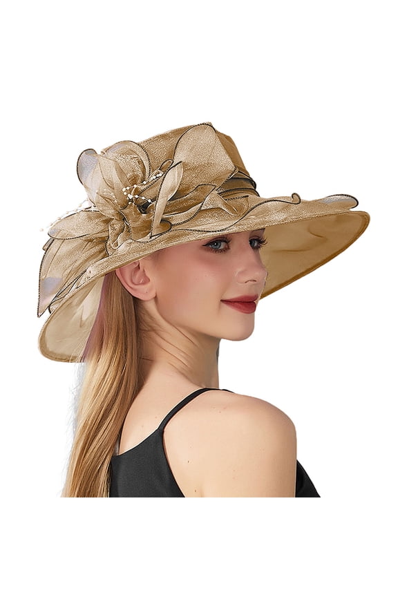Womens Hats Fashion Tea Party Hats for Women Kentucky Derby Hats for Women 2025 Tea Hats for Women 2025 Fancy Hats Church Hats for Women Tea Party Accessories for Women Khaki