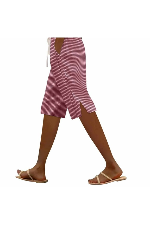 Womens Seersucker Pants Lightweight Pants For Summer Women Womens Linen Pants Cotton Linen Capris For Women Capri Pants For Women Women's Linen Pants Light Weight Pants For Women Red 3XL