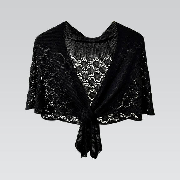 Uqiangy Wrap Sweater for Women Poncho Tops for Women Shawls and Wraps Womens Wraps and Shawls Dress Shawl Sweater Scarf with Sleeves Knitted Poncho Black One Size