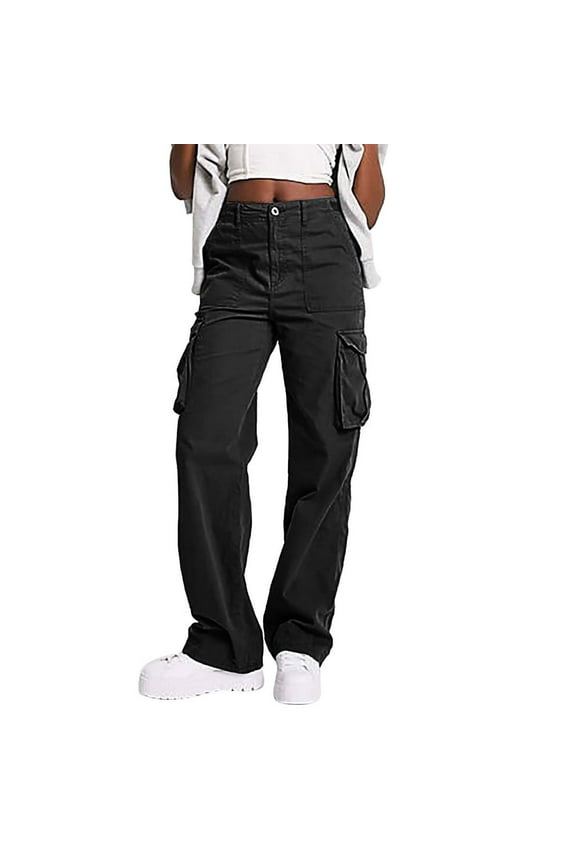 Y2k Pants Low Rise Cargo Pants For Women Cargo Pants Plus Size Women Womens Cargo Pants With Pockets Womens Baggy Cargo Pants Sweat Pants Tall Cargo Pants For Women Long Black 3XL