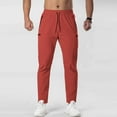 thumbnail image 1 of Uqjfacai Mens Lightweight Hiking Pants Quick Dry Breathable Outdoor Cycling Gym Cargo Pants Zipper Pockets Drawstring Strechy Athletic Work Pants, 1 of 6