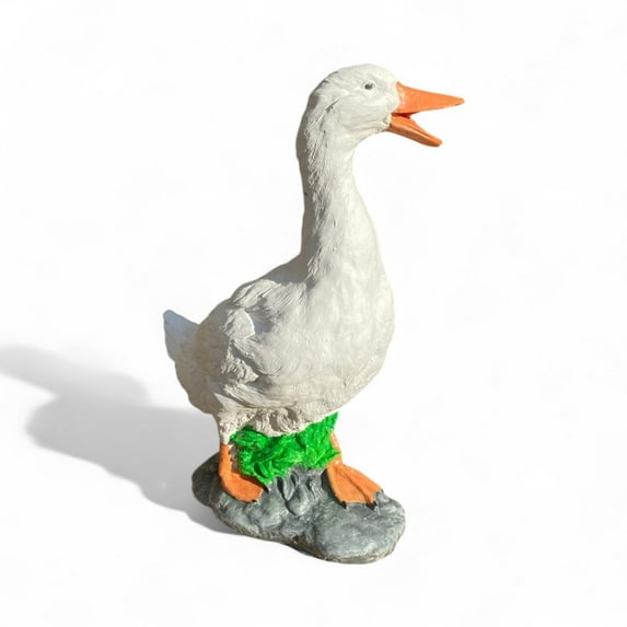 Ur Home Decor 17"  Solid Cement Goose Statue – Handmade Outdoor Garden Bird Decor & Porch Statue