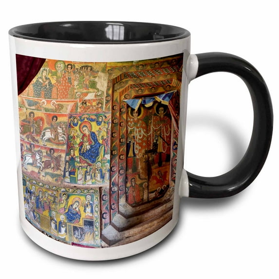 3drose, Ura Kidane Meret Monastery, Lake Tana, Ethiopia - Af16 Mzw0341 - Martin Zwick, 11oz Two-tone Black Mug