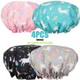 thumbnail image 1 of Uralili 4 Pack Large Shower Caps For Women Reusable Waterproof Hair Cap, 1 of 7