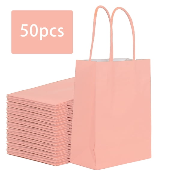 Uralili 50-Pack Gift Bags with Handles – Versatile Party Favor Bags for Weddings, Birthdays, and Celebrations – Eco-Friendly 6.3x4.7x2.4" Multi-Use Bags