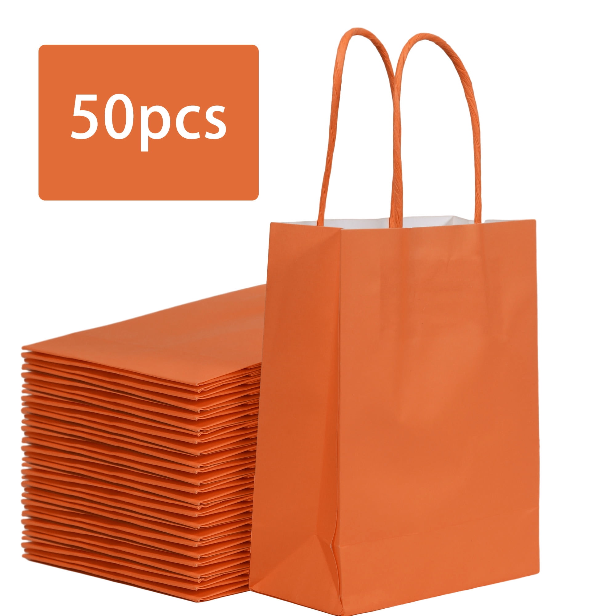 Uralili 50Pack Gift Bags with Handles Versatile Party Favor Bags for Weddings, Birthdays, and