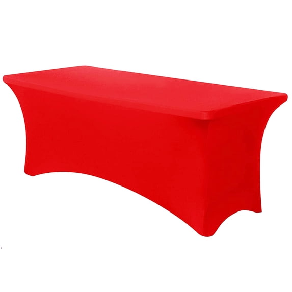 Uralili Fitted Table Cover Elastic Spandex Tablecloth 8 ft Bed Table Clothes-Red