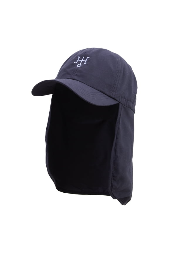 Uranas Astrology Embroidered Flap Hats - Navy OSFM