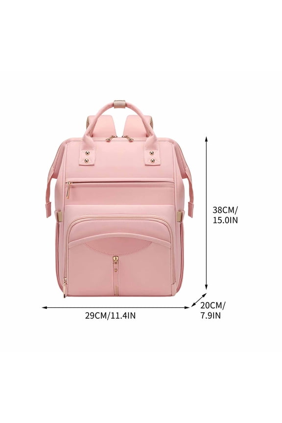 Laptop Backpack with Tumbler Holder Pocket,Waterproof Travel Backpack Purse Computer Laptop Bag,Professional Work Backpack Pink