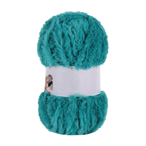 Uranda Soft Chunky Fluffy Fuzzy Faux Fur Yarn for Crocheting,Eyelash Furry Yarn for Knitting Blankets, Scarves and Sweaters Blue