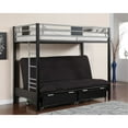 thumbnail image 1 of Metal Twin Bunk Bed With Futon Base, Silver and Black, 1 of 2