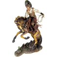 thumbnail image 1 of Urbalabs Bucking Bronco Rodeo Cowboy Roper 18" Inch Horseback Office Desk Western Decor Statue Sculpture Cowboy Wild West Decor Country Hand Painted Ranch Rodeo Home (Rodeo Cowboy 18 in), 1 of 7