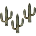 thumbnail image 1 of Urbalabs Cast Iron Cactus Hooks for Wall Double Cactus Coat Key Hanger Southwestern Western Wall Home Rustic Cactus Decor, Cactus Coat Rack, Bags, Towels and More Green Gold 3 Pack (Green Gold), 1 of 7