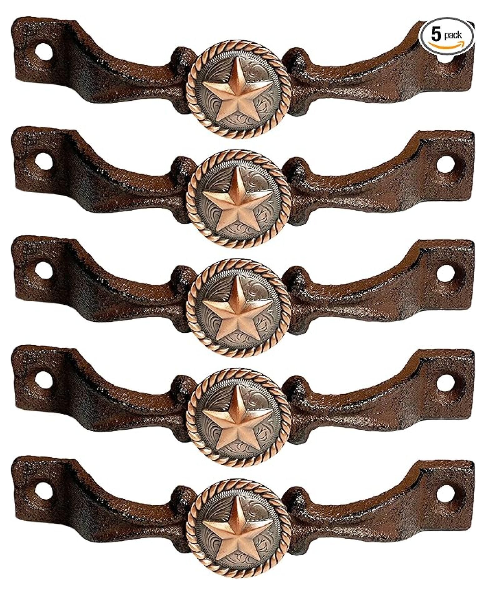 Farmhouse Drawer Pull Urbalab
s Cast Iron Concho Kitchen Cabinet Handles & Drawer Pulls – Set