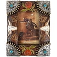thumbnail image 1 of Urbalabs Cowboy Longhorn and Teal Stone Western Decor Picture Frame 4 x 6 Country Gifts Farmhouse Picture Frames Photo Frame Wall Hanging or Standing 4x6 Elaborate, 1 of 7