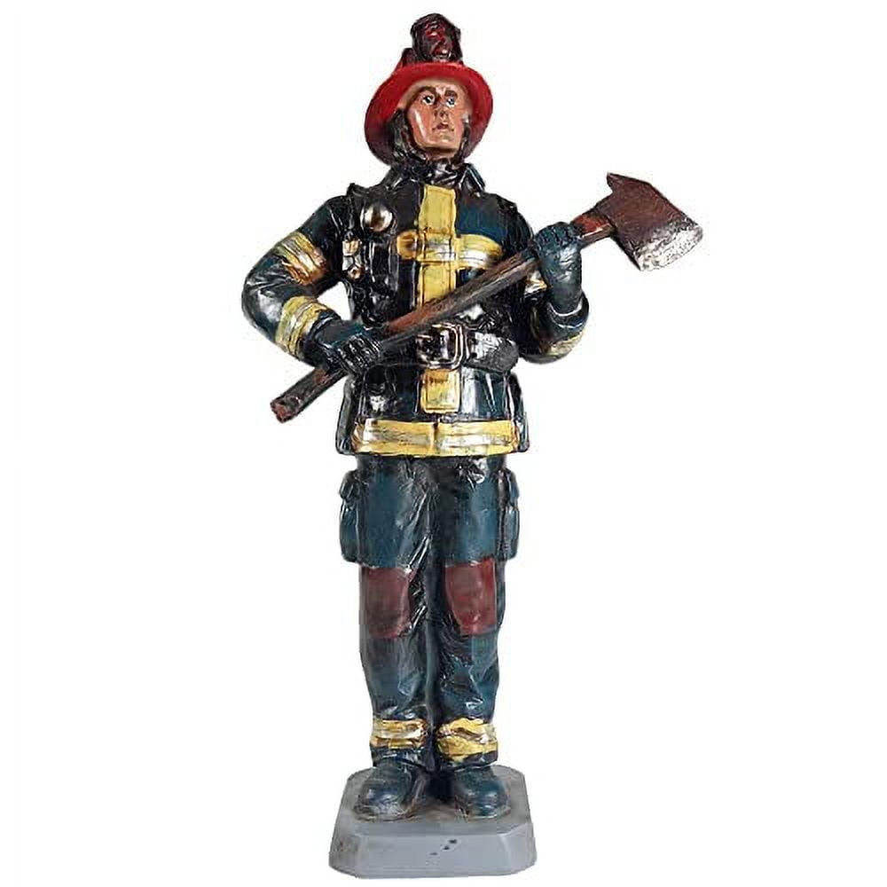 Urbalabs Firefighter Statue Hero Plaque Hoses Fire Man Standing Desk Decor Decorative Firefighter Gifts Fire Man Service Decorations for Home Office or Station Fire Truck 911 Hero Statue (Fireman)
