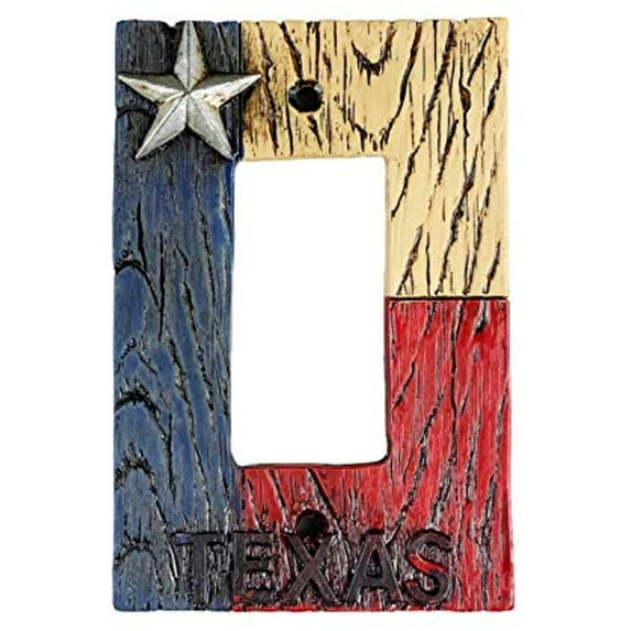 Urbalabs Great State Of Texas Rustic Western Decorative Light Switch Outlet Wall Plate Covers Antique Country Home Rustic Light Switch Covers Single Double 2 Gang Switch Plates (1 Gang Rocker)
