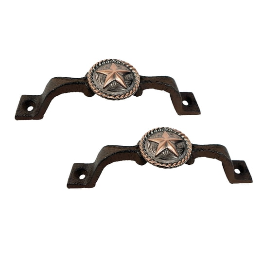 Urbalabs Large Copper Texas Seal Western Cabinet Knob 1.5 Inch 12 Pack Cabinet Star Knobs Country Texas Star Cabinet Knobs and Pulls Home Rustic Farm Knobs Decor Cabinet Handle (2 Pack)