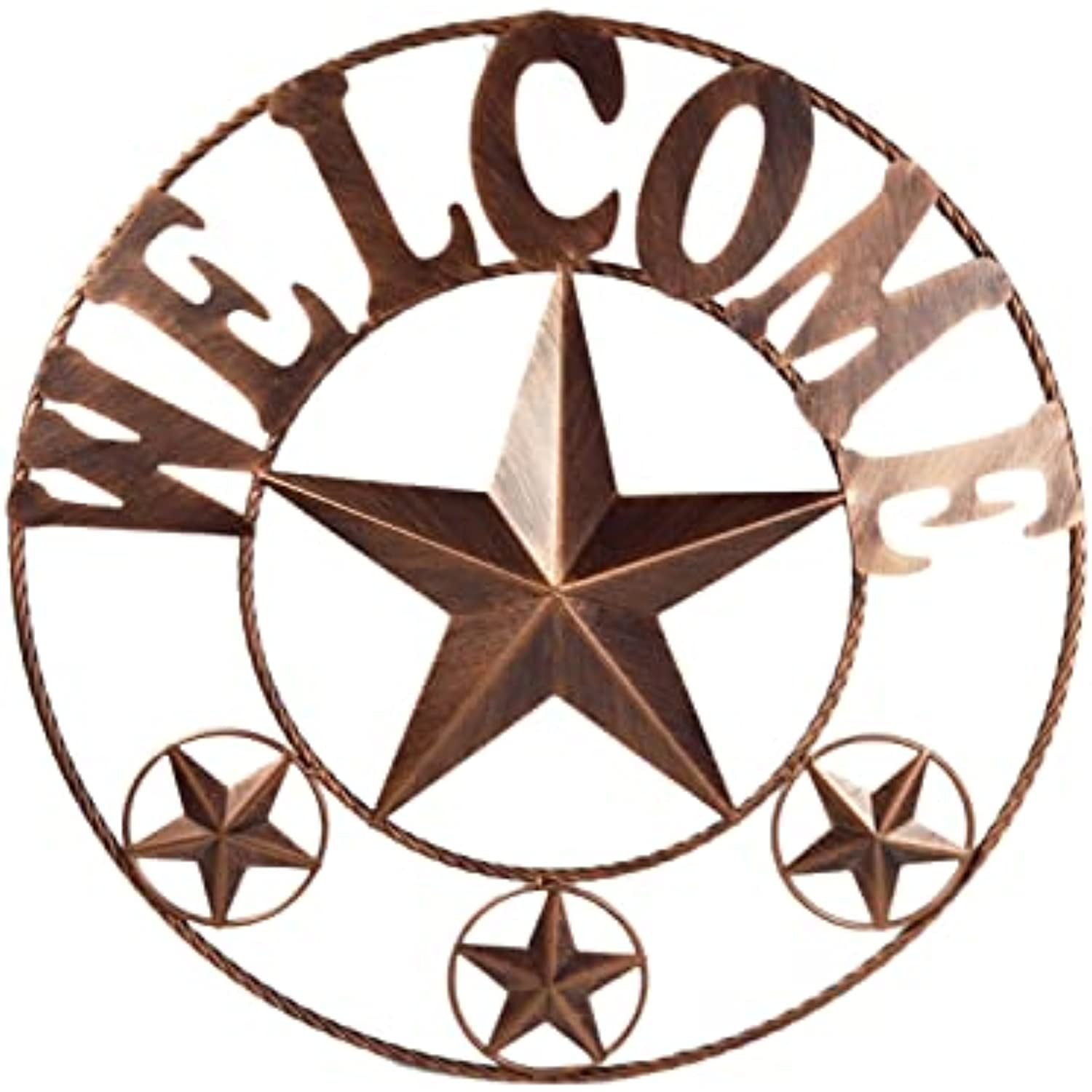 Urbalabs Texas Metal Star 24 Inch Texas Loan Star Twisted Rope Rustic
