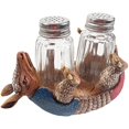thumbnail image 1 of Urbalabs Western Armadillo, Barrel, Cowboy Boots Salt and Pepper Shaker Caddy Farmhouse Dinner Table Kitchen Ranch Decorations Rustic Cowboy Decor Hand Painted (Armadillo), 1 of 7