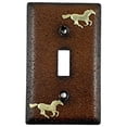 thumbnail image 1 of Urbalabs Western Cowboy Horse Rustic Metal Textured Rust Decorative Light Switch Outlet Wall Plate Covers Country Home Rustic Light Switch Covers Single Double 2 Gang Switch Plates (Single Switch), 1 of 7