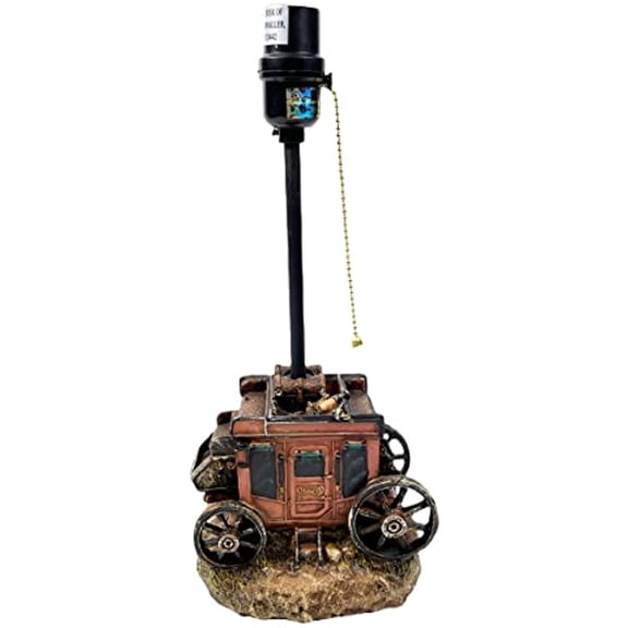 Urbalabs Western Cowboy Praying by Cross Chuck Wagon Cowboy Carriage Roper End Table Standing Table Lamp Nightstands Living Room End Tables Lamps for Bedrooms Office Lamp Only (Carriage Lamp Only)