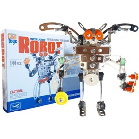 Urbalabs Western Stakes Educational Toy Series DIY Kits Army Helicopter Classic Train Farm Tractor Fire Truck Form Changing Robot Military Vehicle Robot Vintage Train Wrecker (Robot)
