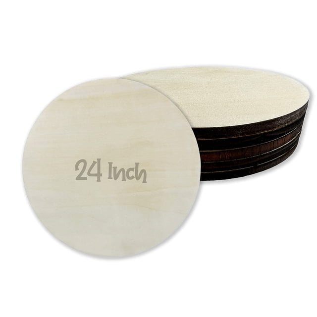Urbalabs Wood Circles 24 Inch 1/4 Inch Thick Birch Plywood Discs Ply ...