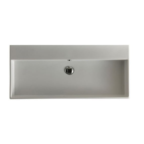 Urban 100.00 Wall Mount/Vessel Bathroom Sink in Ceramic White without Faucet Hole