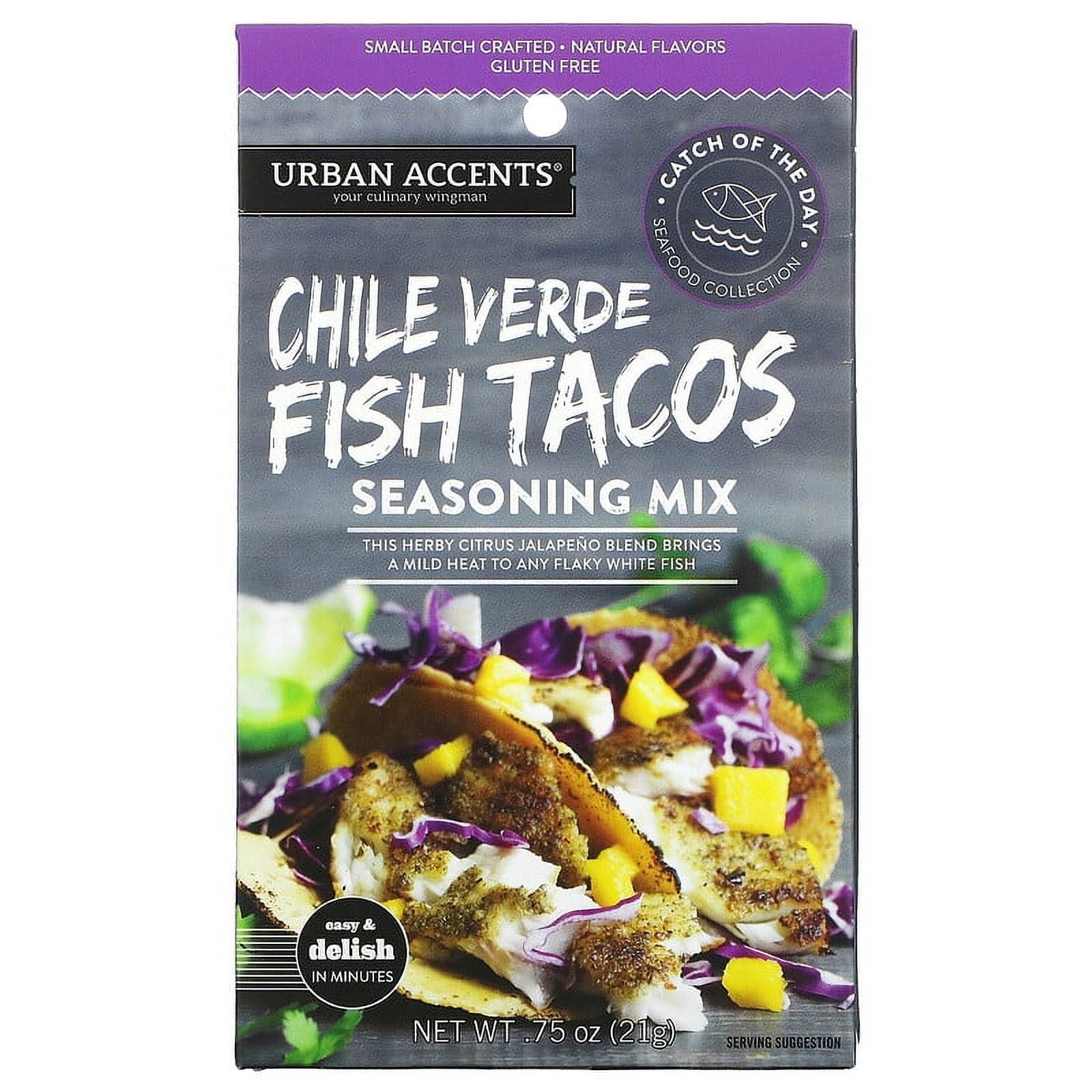 Urban Accents Chile Verde Fish Tacos Seasoning Mix 0.75 Oz Pack Of 3