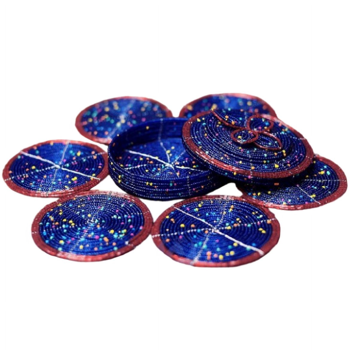 Urban Afrique African Beaded Coasters For Tea, Coffee, Tray, African Products
