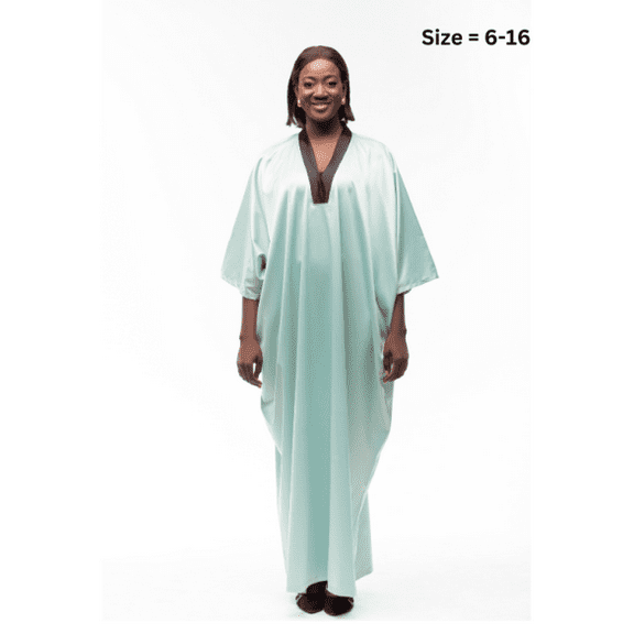 Urban Afrique Dresses For Women Boubou Dress With Black V-Neck