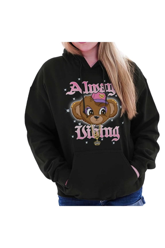Urban Always Vibing Teddy Bear Hoodie Sweatshirt Women Brisco Brands M