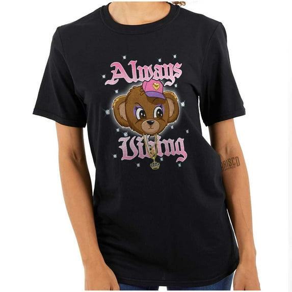 Urban Always Vibing Teddy Bear Women's Graphic T Shirt Tees Brisco Brands S