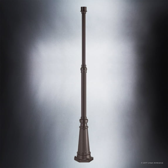 Urban Ambiance Luxury 81-Inch Tall Post for Outdoor Post Lights, Gorgeous Dark Medieval Bronze Finish, Corinthian Stem Design, 2.97-Inch Male End, Accepts 3-Inch Diameter Female Mounts, UQL1193