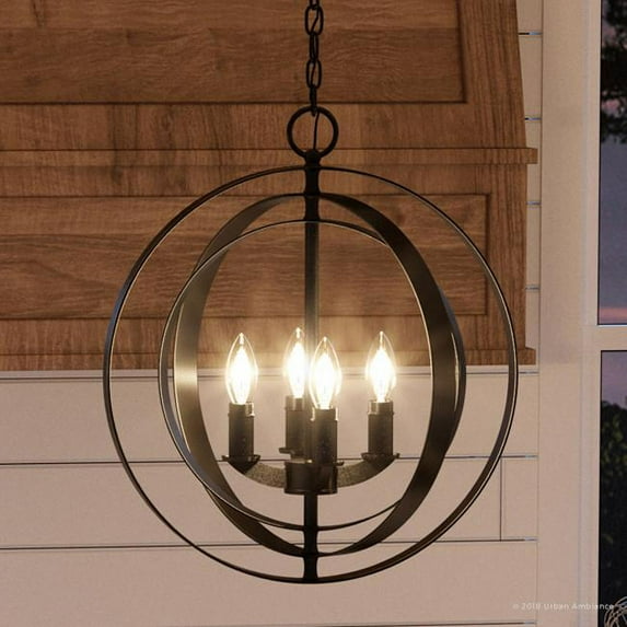 Urban Ambiance Luxury Coastal Hall & Foyer, Size: 18-3/8"H x 16"W, with Transitional Style Elements, Olde Bronze Finish and Matching Shade, UHP2324