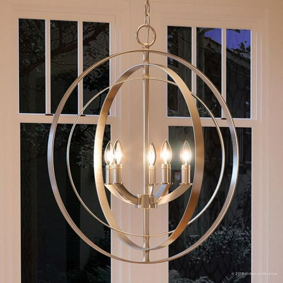 Urban Ambiance Luxury Coastal Hall & Foyer, Size: 24-3/8"H x 22"W, with Transitional Style Elements, Brushed Nickel Finish, UHP2326