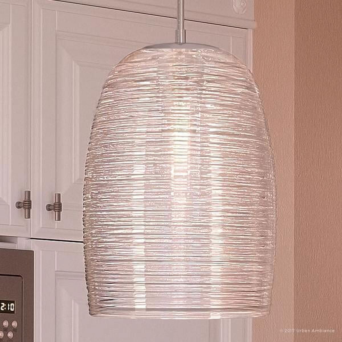 San Sebastian Contemporary Polished Chrome Glass Pendant Light