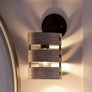 Urban Ambiance Luxury Farmhouse Bath Fixture, Size 12"H x 6"W, with Urban Industrial Style Elements, Charcoal Finish, UHP2480