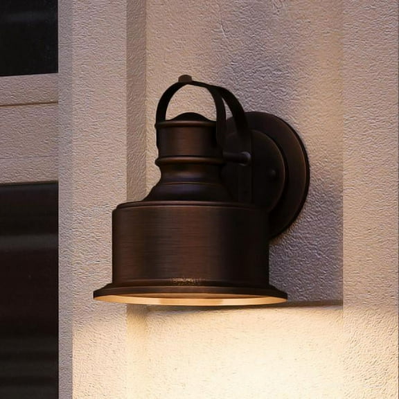 Urban Ambiance Luxury Farmhouse Outdoor Wall Light, Size: 11-1/2"H x 11"W, with Coastal Style Elements, Olde Bronze Finish, UHP1042