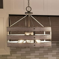 Urban Ambiance Luxury Farmhouse Pendant, Size: 18-1/4"H x 21-5/8"W, with Urban Industrial Style Elements, Galvanized Steel Finish, UHP2475