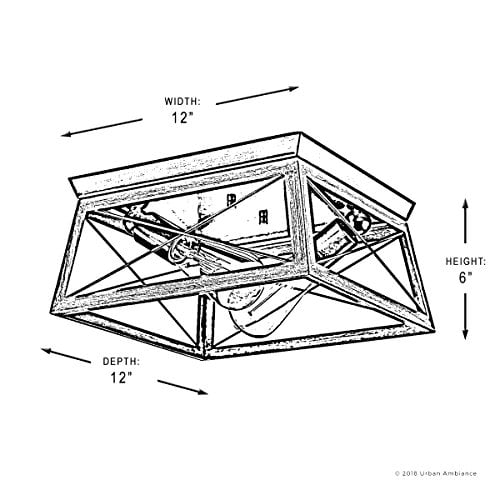 Urban Ambiance Luxury Industrial Chic Ceiling Fixture, Large Size: 6