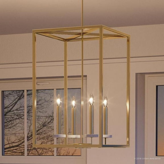 Urban Ambiance Luxury Luxe Hall & Foyer, Size: 26-1/2"H x 15"W, with Transitional Style Elements, Palladian Gold Finish and White Silk Shade, UHP2635