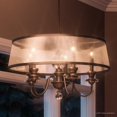 thumbnail image 1 of Urban Ambiance Luxury Mediterannean Chandelier , Medium Size: 15.5"H x 25"W, with Moroccan Style Elements, Crystal Sphere Design, Oil Rubbed Parisian Bronze Finish and Amber Organza Shade, UQL2180, 1 of 8